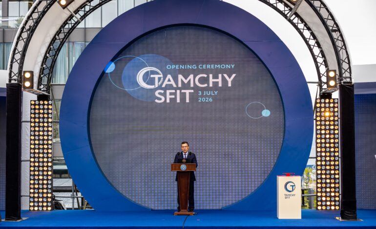 Cerimonia di apertura di Tamchy SFIT - il Presidente della Repubblica del Kirghizistan, Sadyr Japarov